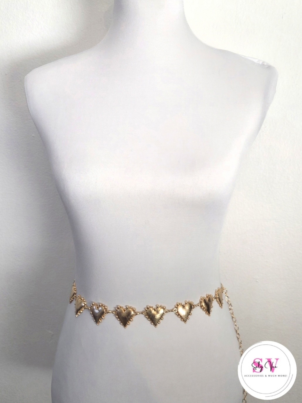 Gold Heart Link Chain Belt